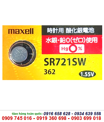 Pin Maxell SR721SW silver oxide 1.55V chính hãng Maxell Nhật